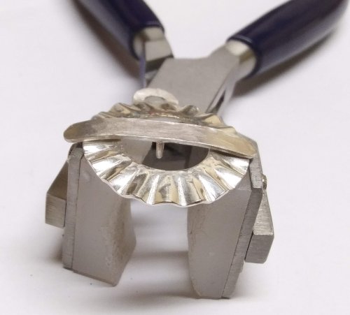 Judy Larson's Ripple Bracelet  - , Metalwork, Cutting, Cutting Tool, Cutters, Dapping, Dapping Jewelry, Filing, Finishing, Findings, Clasps, Components, Tumbling, Tumble, Tumbling Jewelry, Butane Torch, Soldering, Solder, Tools, curve the T-bar to fit the O ring.     